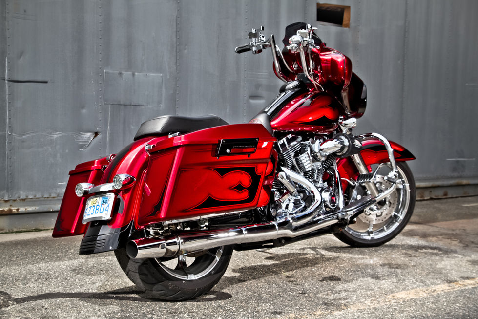 red motorcycle rear