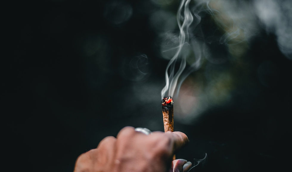 Man holding cannabis joint