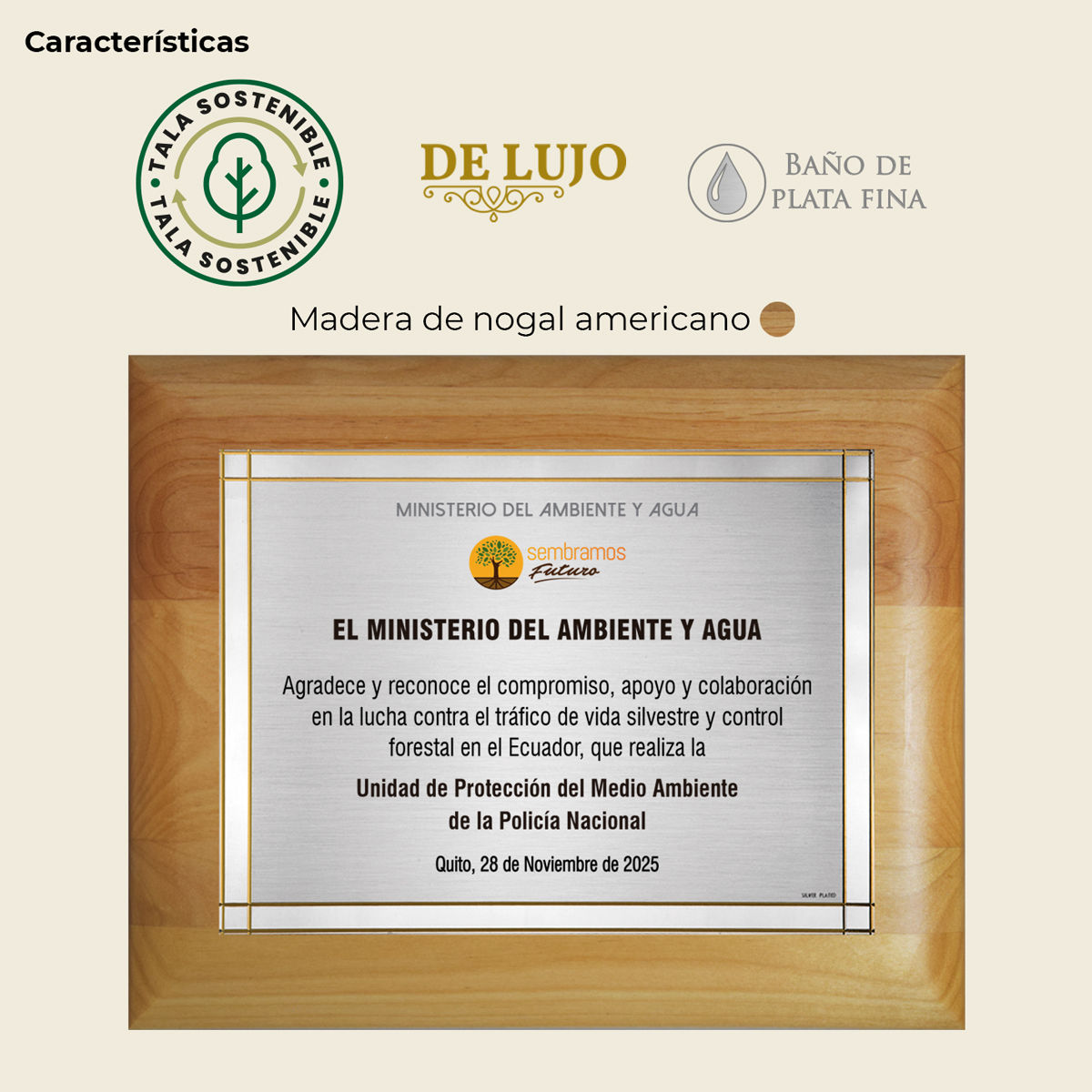 Placa con madera sostenible certificada