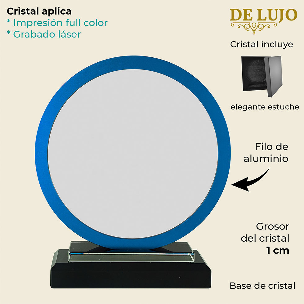 Miniatura: Cristal anillo azul