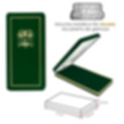 Estuche metálico filo dorado para medalla