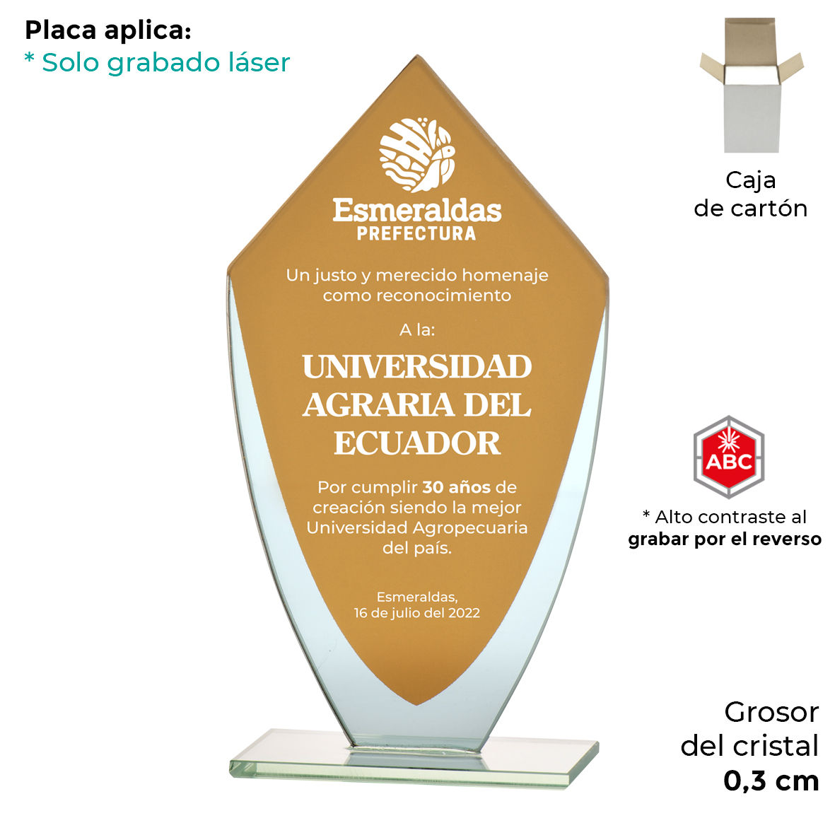 Cristal escudo gold