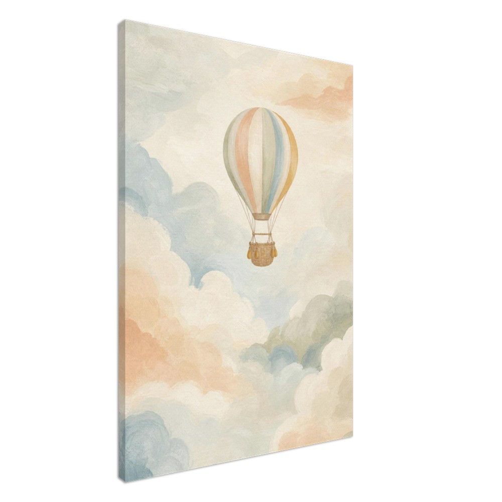 Pastel Hot Air Balloon Nursery Canvas Print