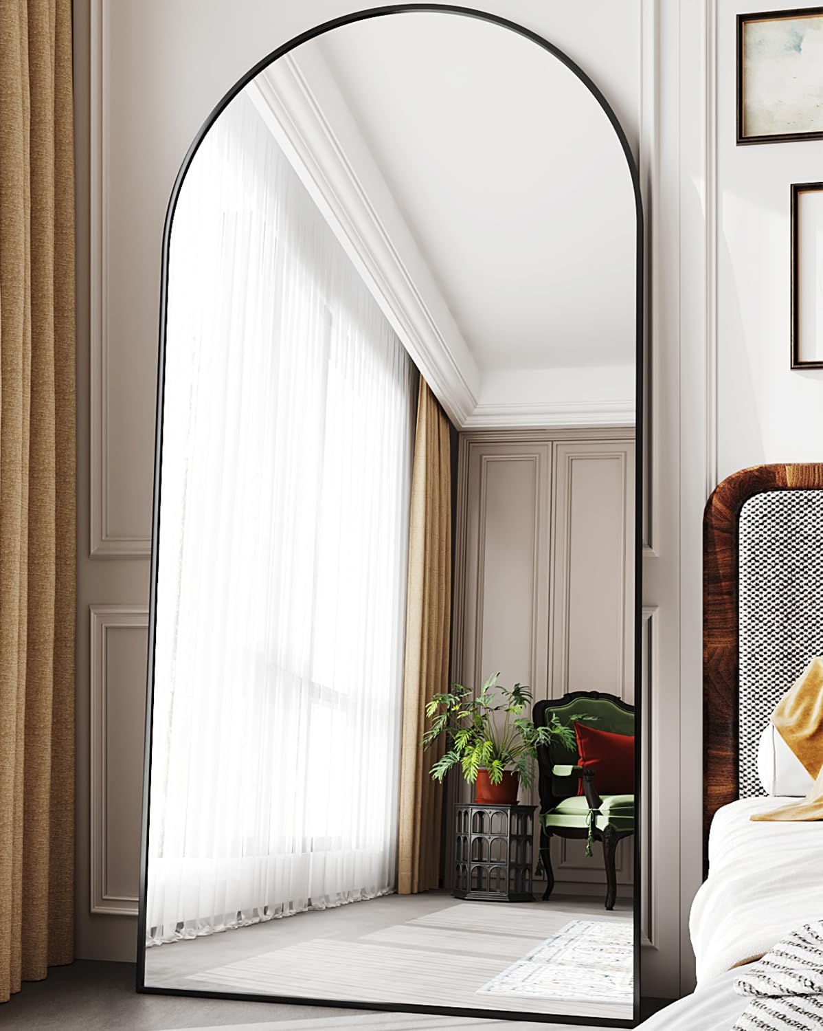 LadyNow Full Length Mirror 76"x34" Arched Floor Mirror Freestanding Floor Standi