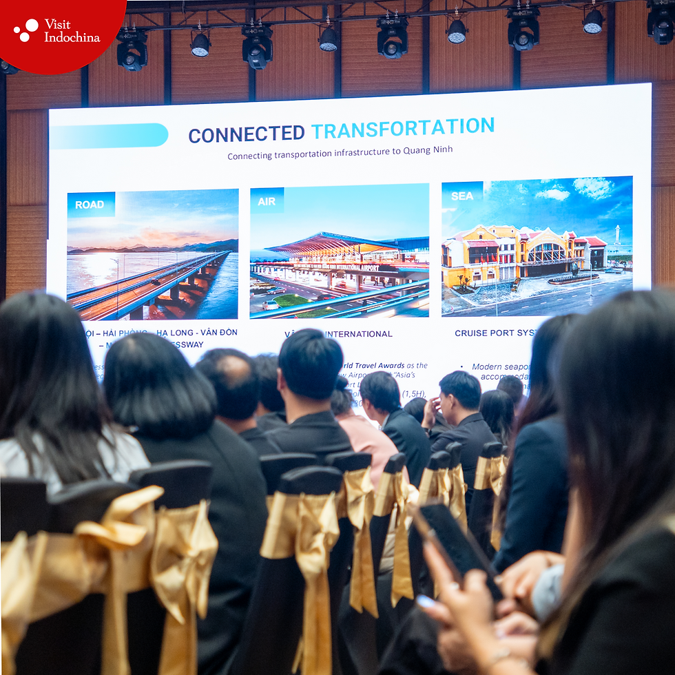 Presentation on Quang Ninh transportation infrastructure at Northern Legacy FAM Trip event.