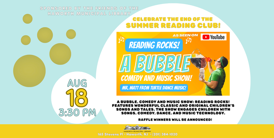 Reading Rocks! A Bubble Comedy and Music Show, Aug 18, 3:30 PM
