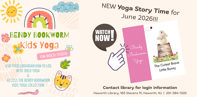 Bendy Bookworm Kids Yoga and New Yoga Story Time, June 2026