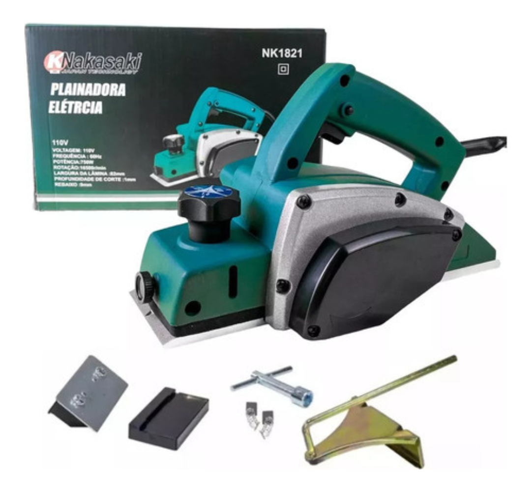Plaina Elétrica 800W Nakasaki com Lamina Dupla