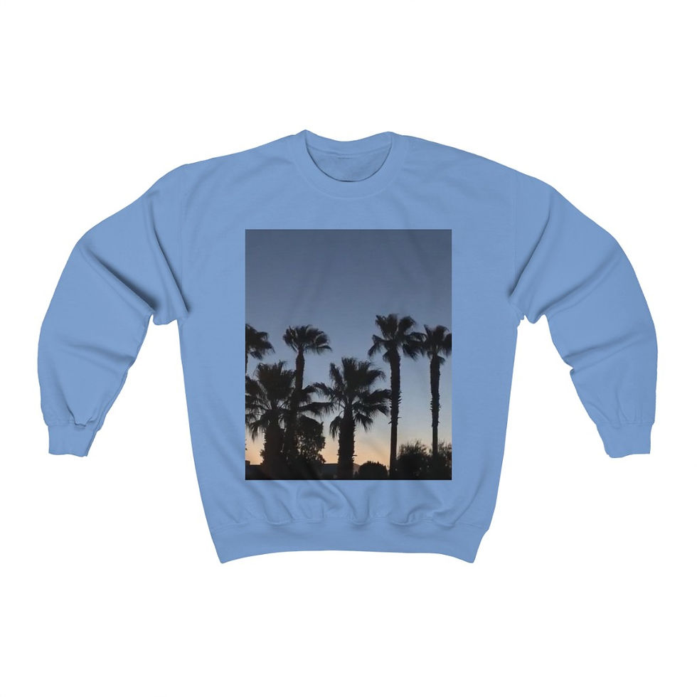 Thumbnail: Malibu Palm Tree Print - Unisex Heavy Blend™ Crewneck Sweatshirt