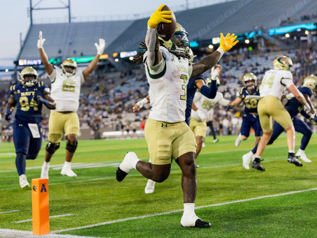 UAB's Bam McReynolds (3) scores a touchdown vs. Navy on Friday, Sept. 25, 2026, at Protective Stadium in Birmingham.