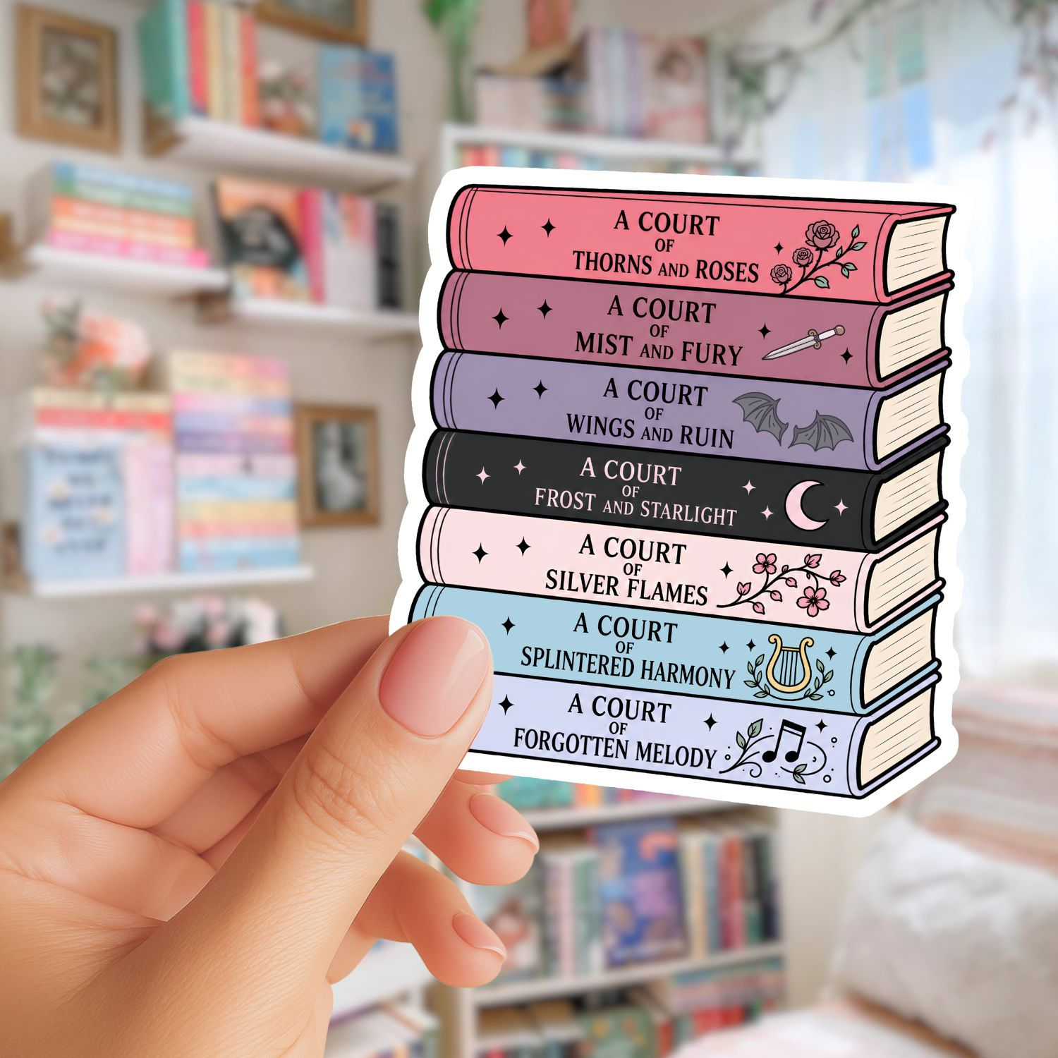 ACOTAR Book Stack Holographic Sticker