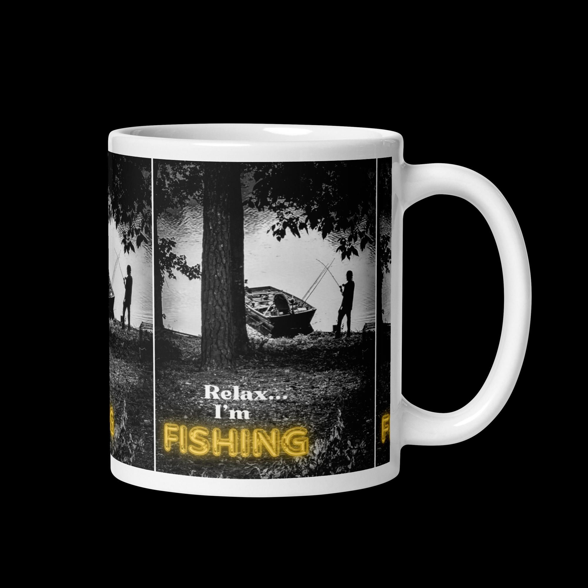 Relax I'm Fishing glossy mug