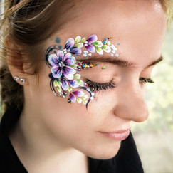 Flower eye design face paint