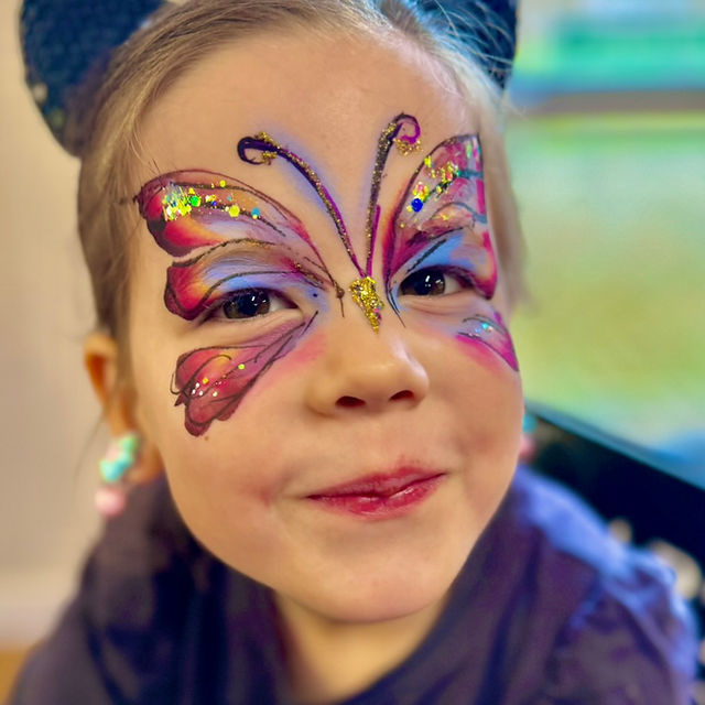 birthday party butterfly face painting
