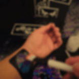 applying glitter tattoo