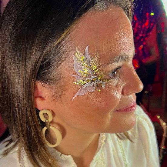 white gold adult butterfly face painting