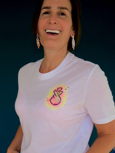 Custom airbrush garment design for brand activation