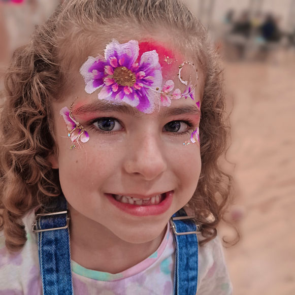 flower face paint birthday party