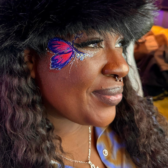 adult corporate event butterfly face painting