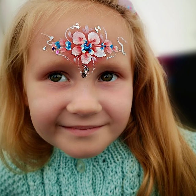 quick fast girls union jack floral face painting by glitter-arty