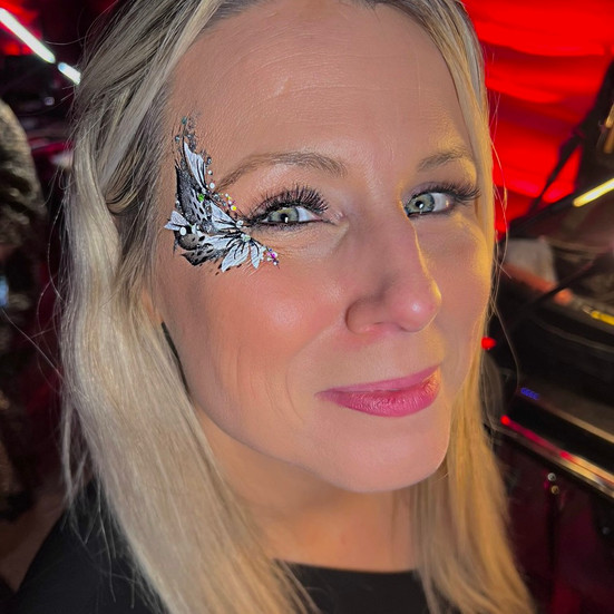 black & white adult butterfly face painting