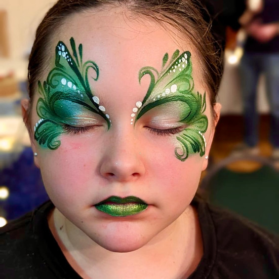 swirly girls butterfly face painting