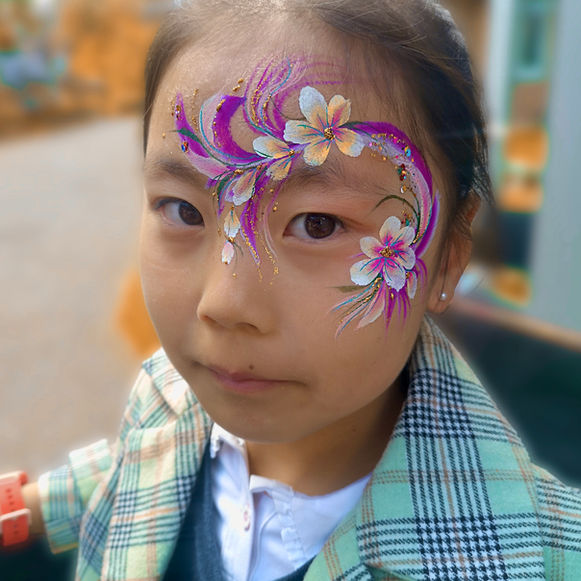 pretty floral face paint birthday party