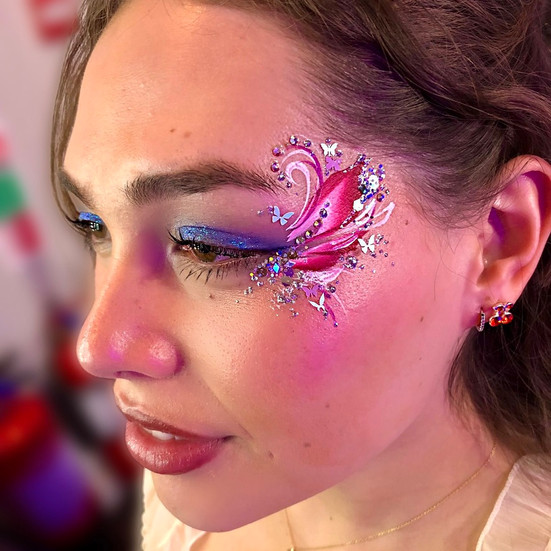 glamorous butterfly face painting