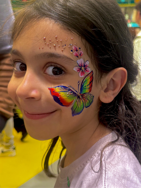 Lego-children's-corporate-event-lego-butterfly-airbrush-face-painting