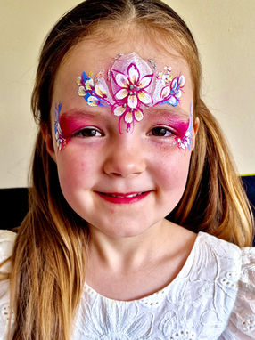 Floral Crown face painting for children's birthday party In Bedfor UK