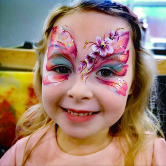 rainbow butterfly face painting