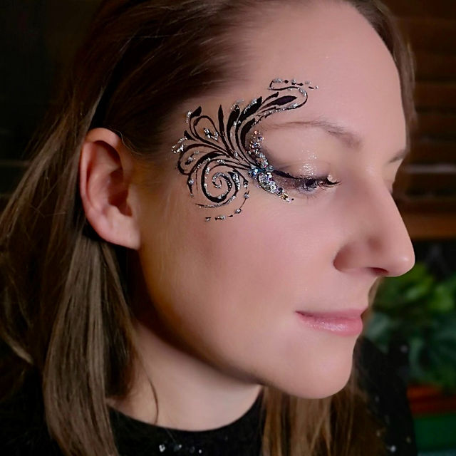 Black decorative Halloween eye face painting