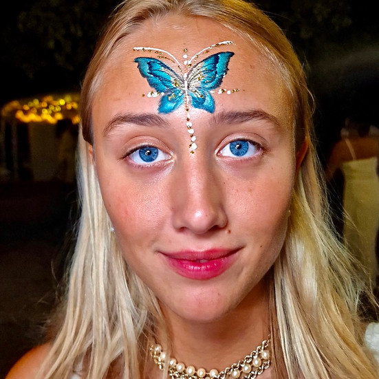   adult butterfly face paint design idea