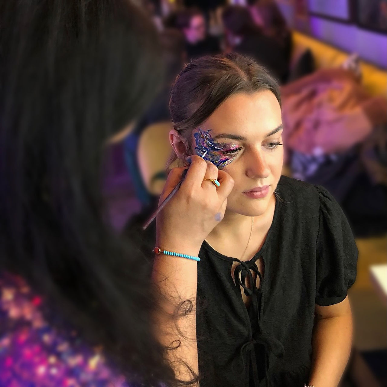 face painting station at brand activation event London”