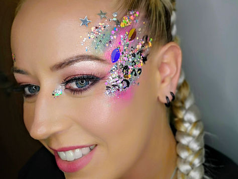 glitter gems festival makeup birthday party glitter bar hire