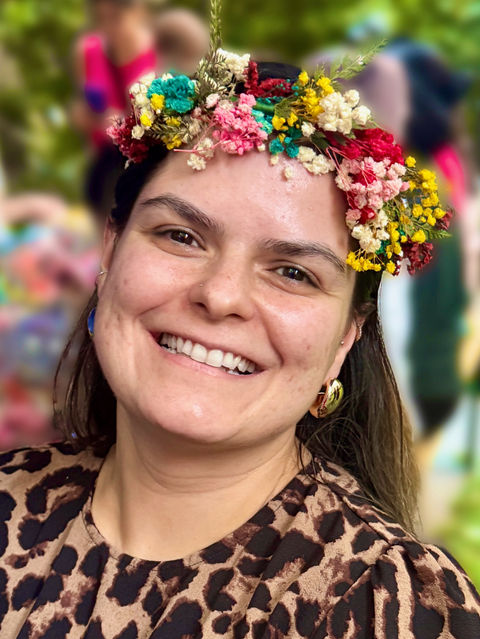 Flower crown workshops at corporate events with guests designing their own crowns