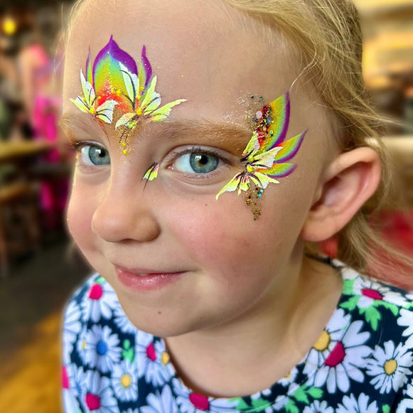 neon face painting birthday party