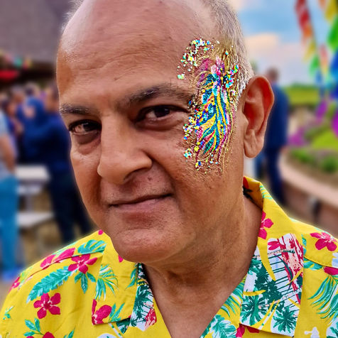 mens glitter face paint birthday party