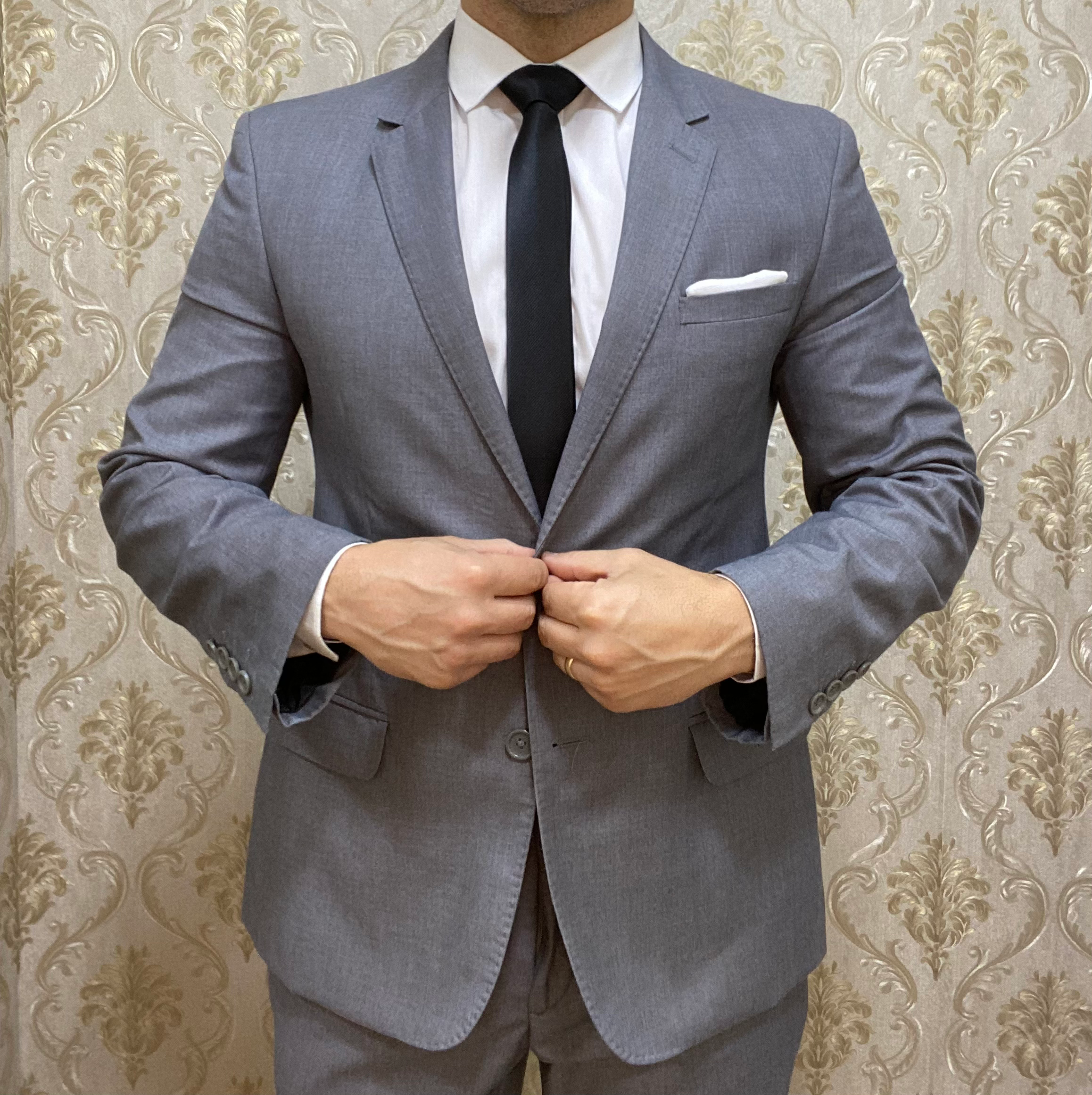 Terno Super Slim Cinza Claro