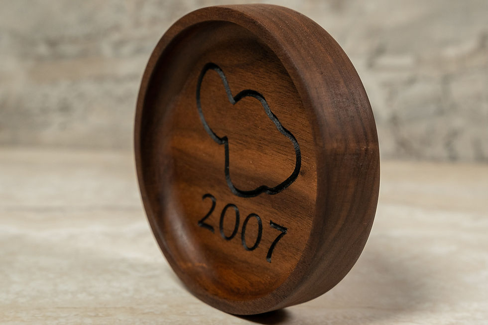 Thumbnail: Personalized Handmade Walnut Wood Ring Dish