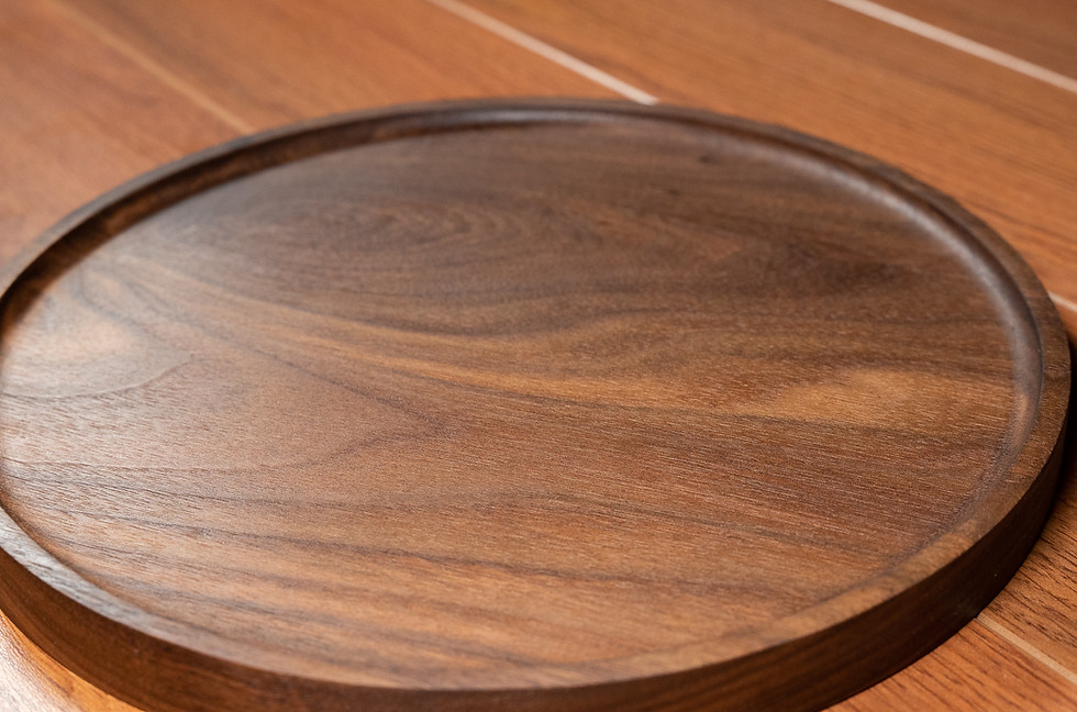 Thumbnail: Handmade Black Walnut Shallow Round Tray