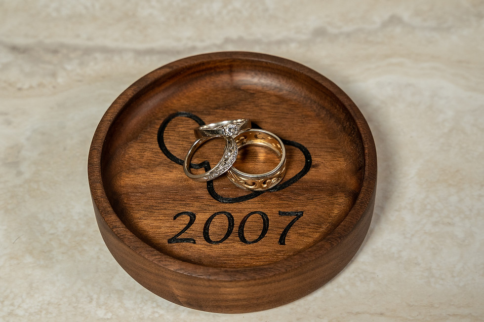 Thumbnail: Personalized Handmade Walnut Wood Ring Dish