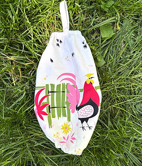 Vintage Chicken Grocery Bag Holder