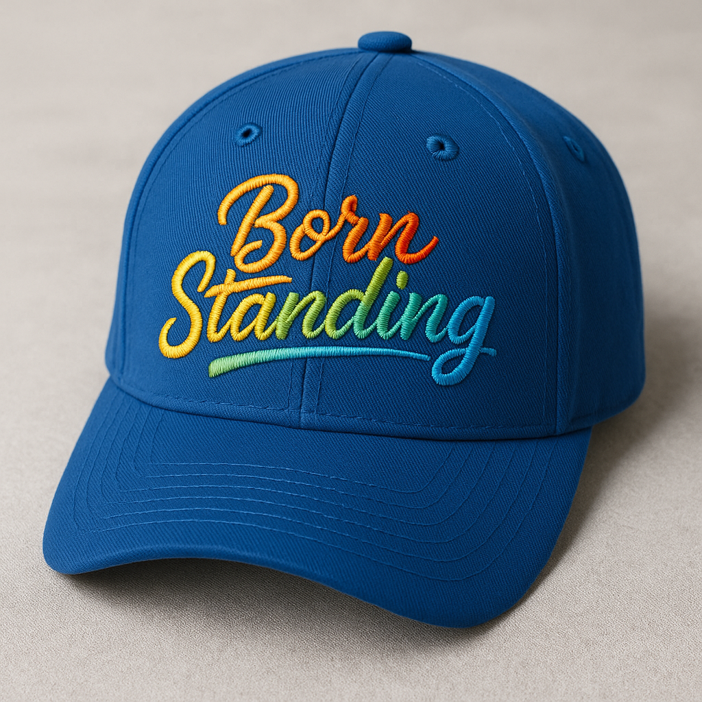 Born Standing Embroidered Snapback Cap