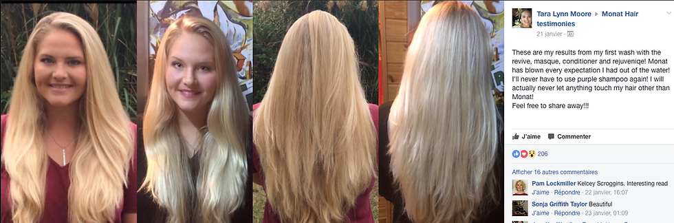 avant-après, plus beau blond avec MONAT