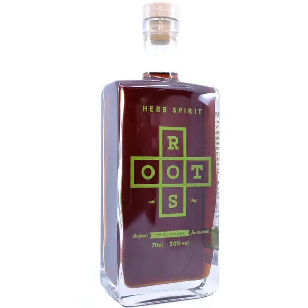 Eine Flasche ROOTS Herb Spirit in der Frontalansicht.