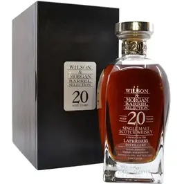 Laphroaig Single Malt, 20 Jahre gereift, abgefüllt von Wilson & Morgan.