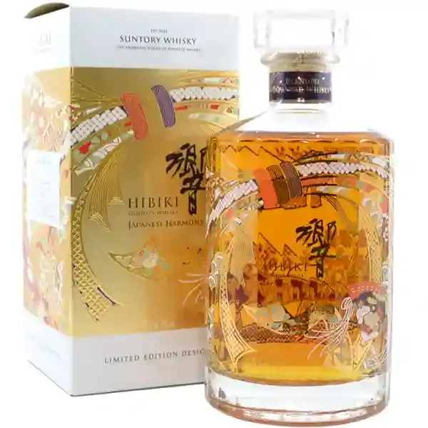 Eine Flasche Hibiki - 30th Anniversary - Japanese Harmony Blended Whisky in der Frontalansicht.