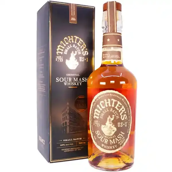 Eine Flasche Michter's Original Sour Mash Whiskey in der Frontalansicht.