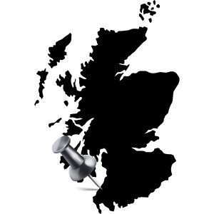 Standortkarte Schottland: Standort von Girvan Distillery in Lowlands